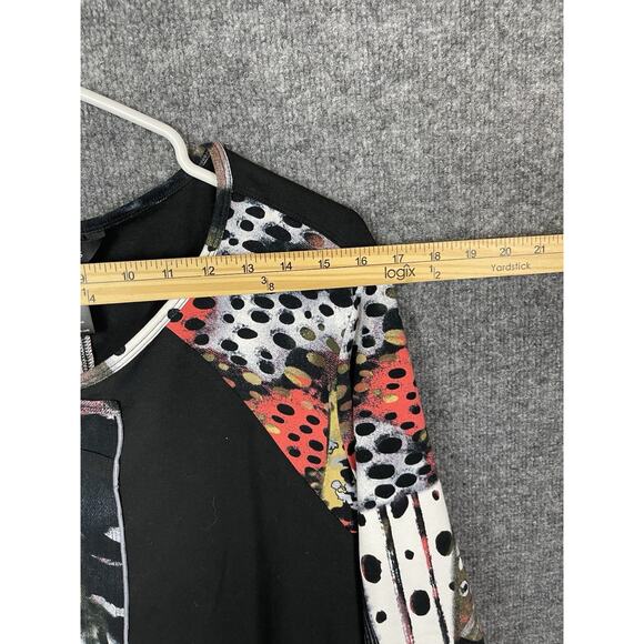 Ali Miles Woven Popover Tunic XL with Pocket in a Abstract Multi Print Patch - Picture 5 of 12